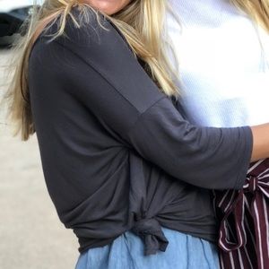 Oversized, charcoal shirt